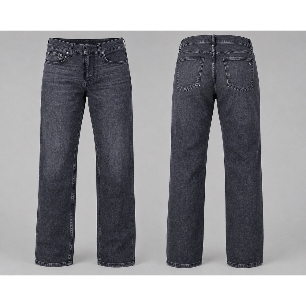 Rag & Bone Jeans Men's 33X32 Black BLACK  Fit 2  Slim Button ZIP